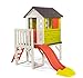 Smoby 810800 – Stelzenhaus - Spielhaus mit Rutsche, XL Spiel-Villa auf Stelzen, mit Fenstern, Tür, Veranda, Leiter, für Jungen und Mädchen ab 2 Jahren
